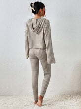 Drop Shoulder Drawstring Hoodie & Leggings